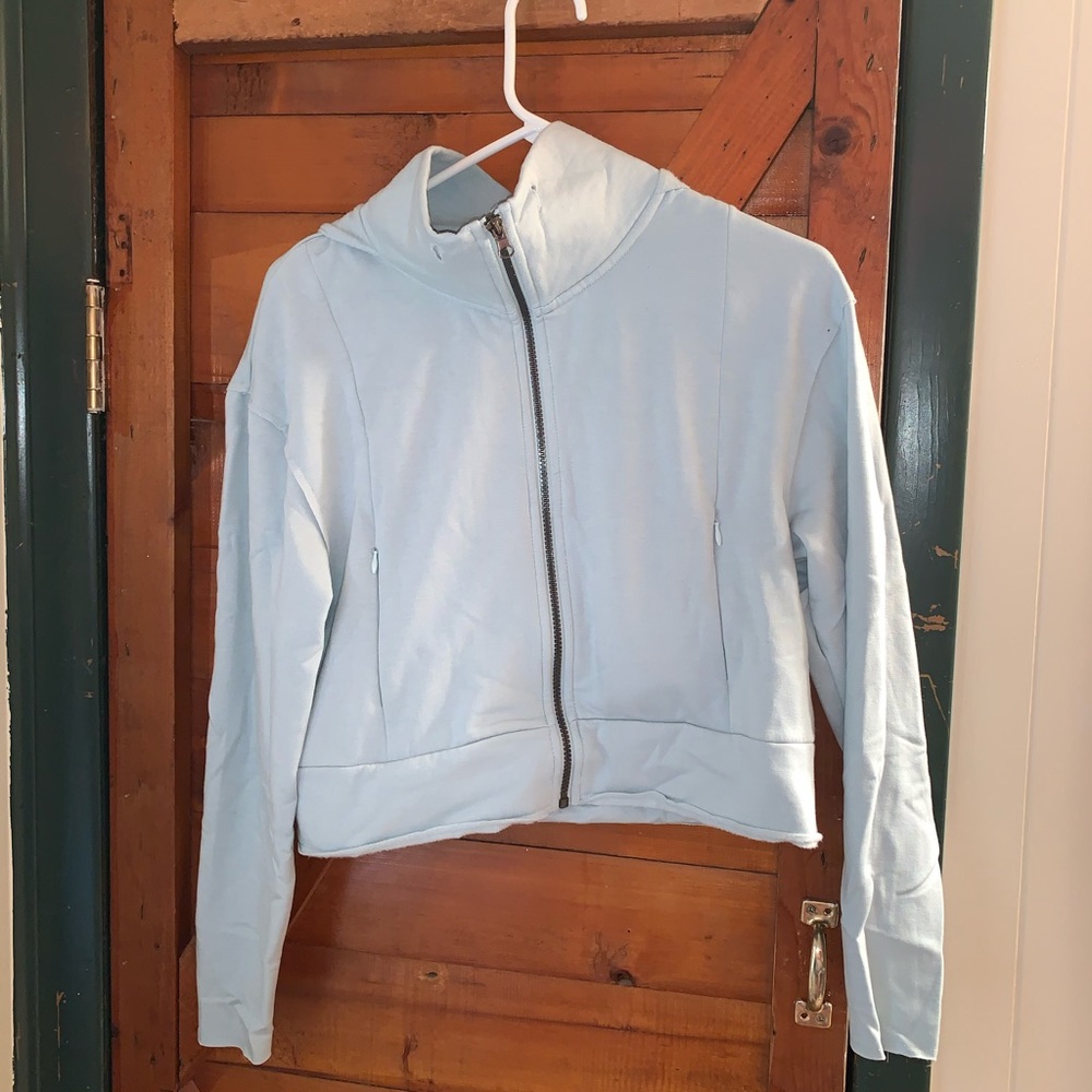 Blue Athletic Zip-up Hoodie